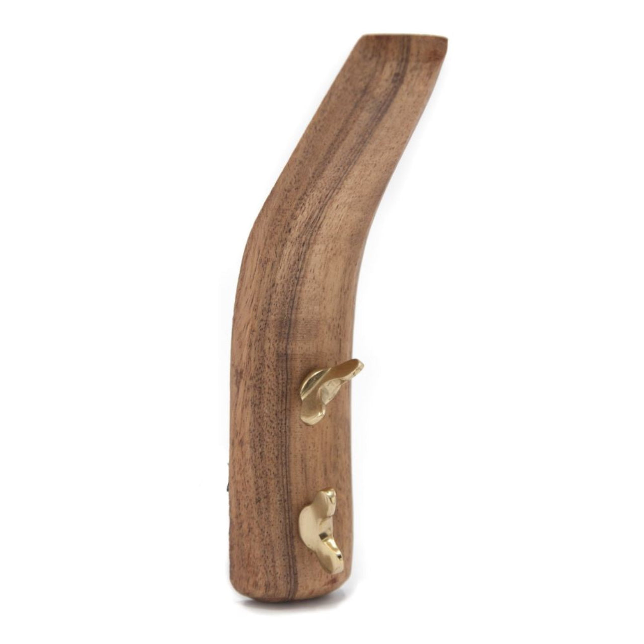 Coat Hook Wood & Brass - Brut