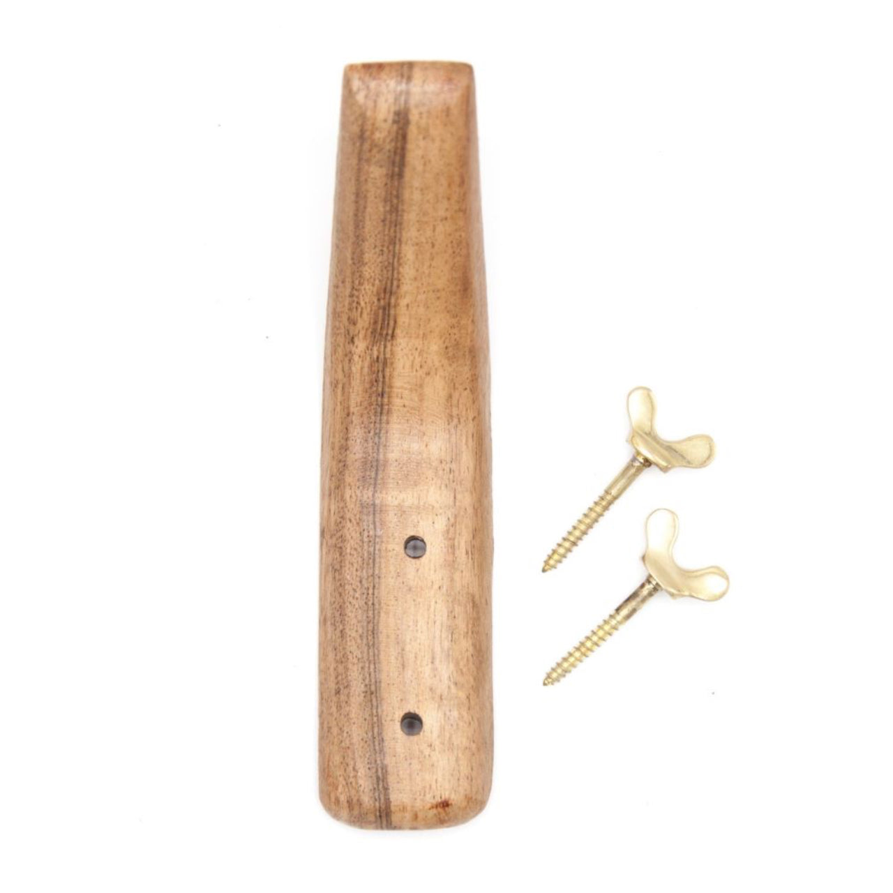 Coat Hook Wood & Brass - Brut