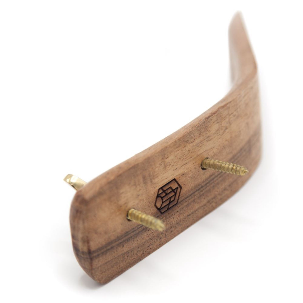 Coat Hook Wood & Brass - Brut