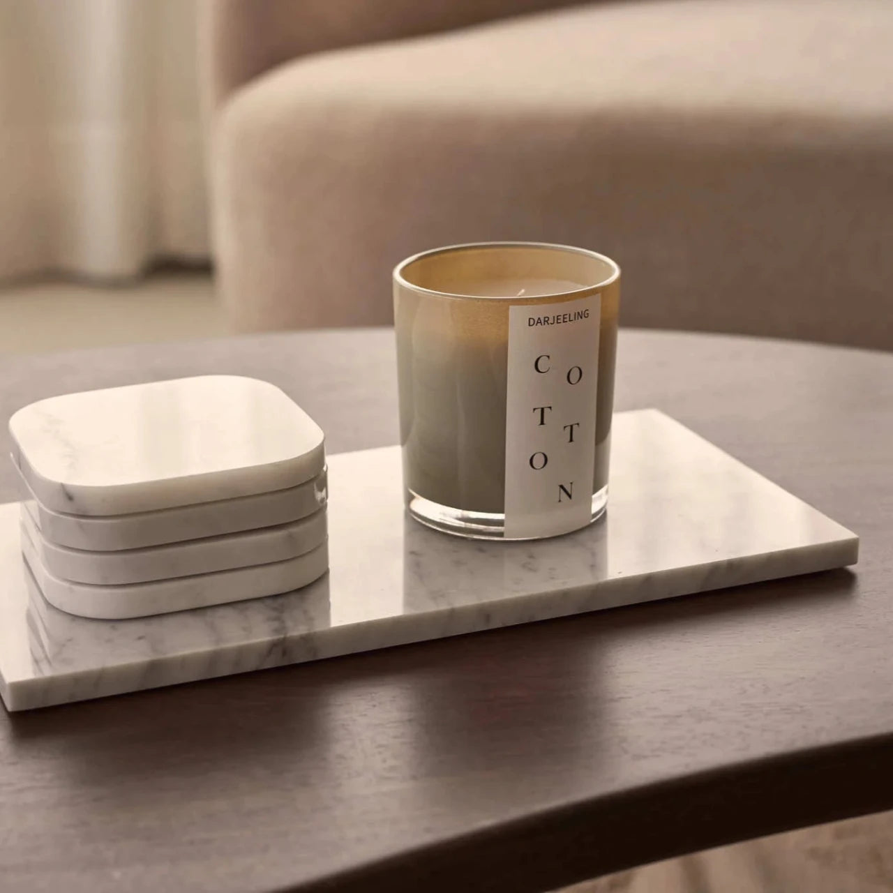 Mooisa - Marmer dienblad rechthoek Wit