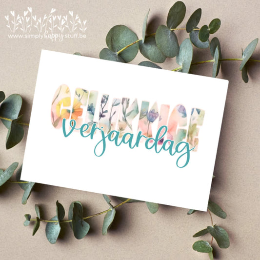 Wenskaart 'Simply Happy Stuff'