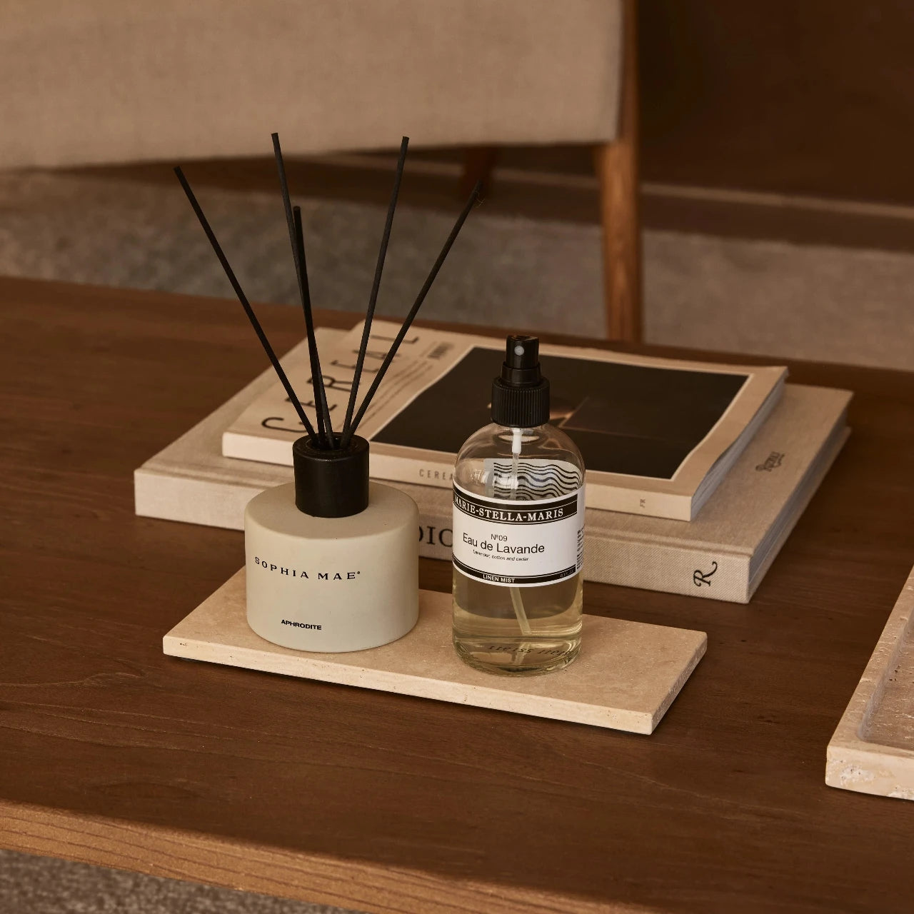 Mooisa - Marmer dienblad rechthoek Travertine